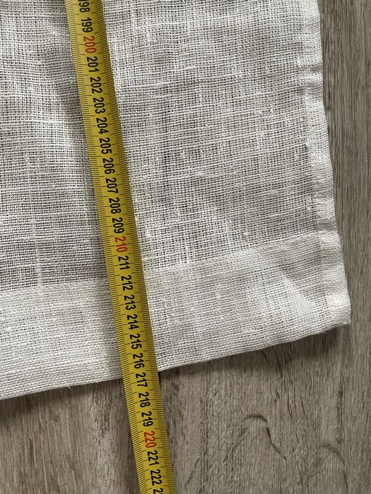 Bieżnik lniany 100% len 2 sztuki 43x216 cm kremowy