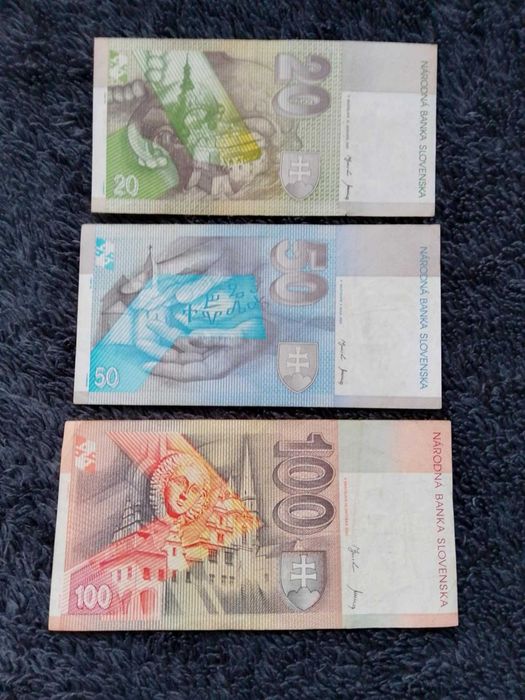 Zestaw banknotów Słowacja