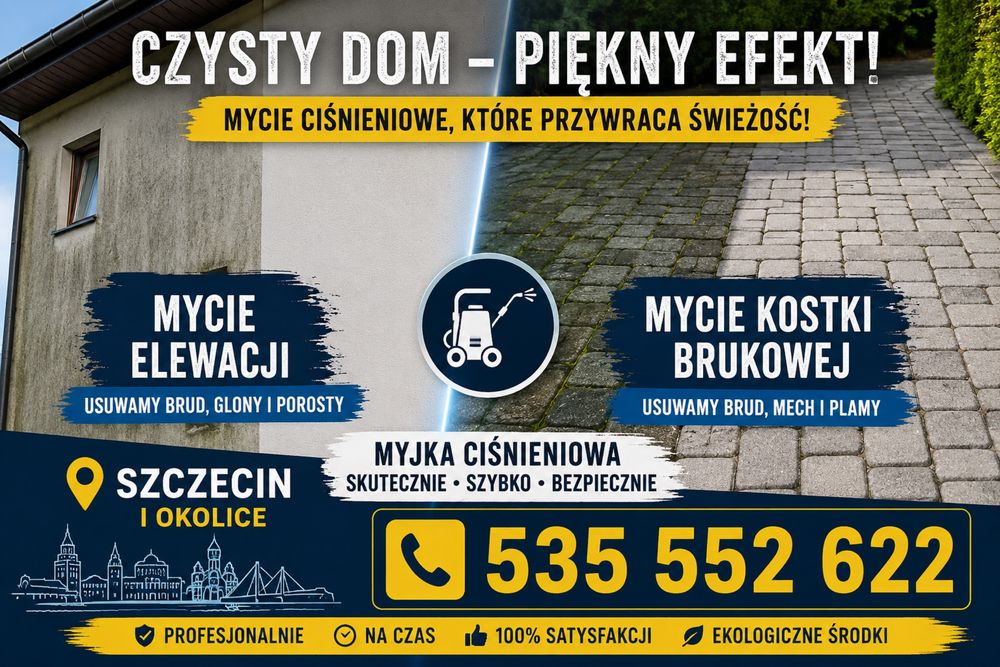 Mycie kostki brukowej i elewacji