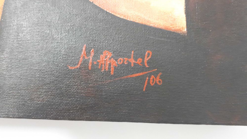 Tela pintada à mão "O Beijo"