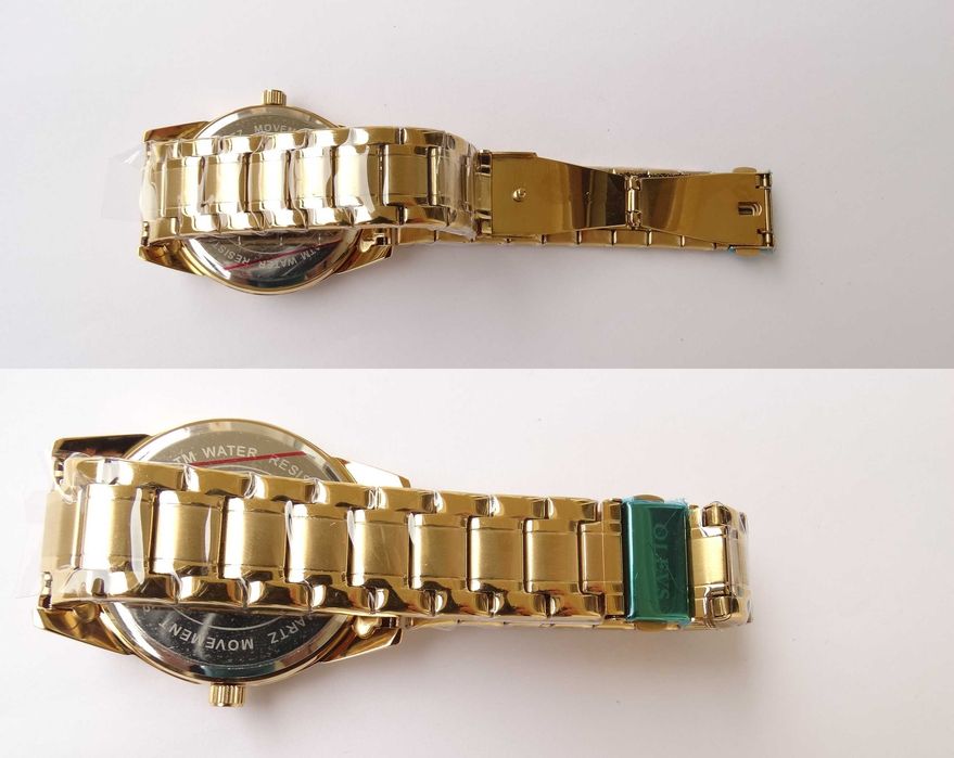 Klasyczny zegarek złoty męski 39mm Olevs bransoleta do garnituru box