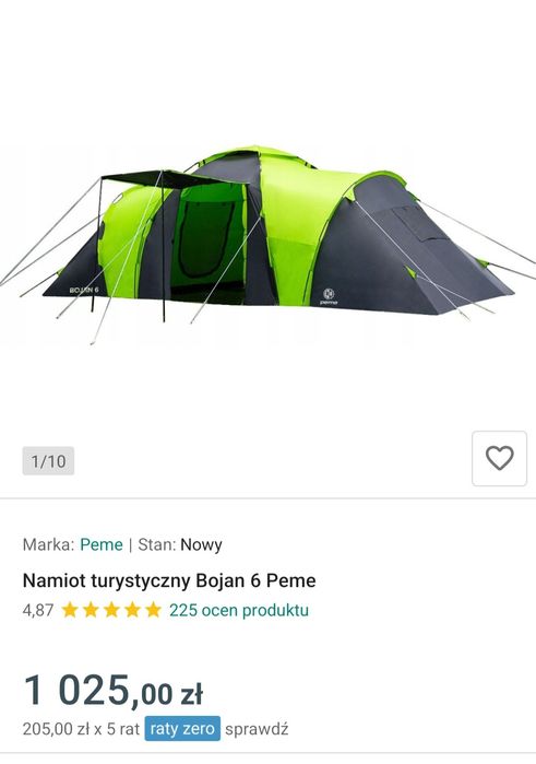 Namiot turystyczny bojan 6 Peme