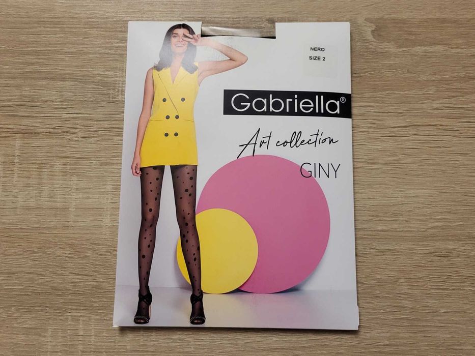 Zestaw rajstop w kropki Gabriella - rozmiar 2/S kolor czarny (2 pary)