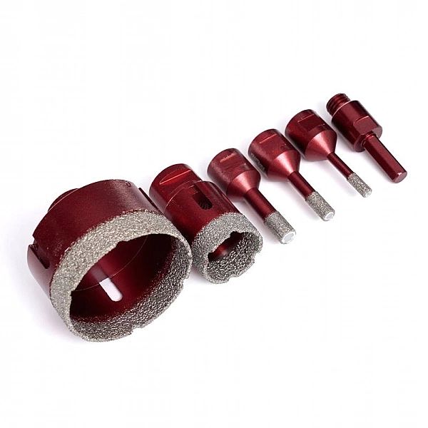 Zestaw Otwornic Diamentowych 6-68Mm Do Gresu Kamienia Płytek 5Szt + Ad