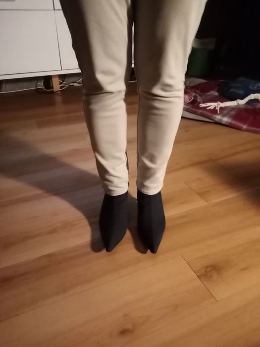 Botins em licra, pretos, n.°37