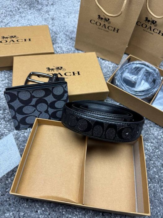 Ремень і гаманець Coach ремінь кошилек, набор новий повний комплект