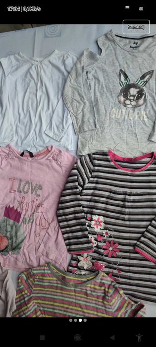 Paka ubrań Bluzki koszulki długi rękaw roz 98 104