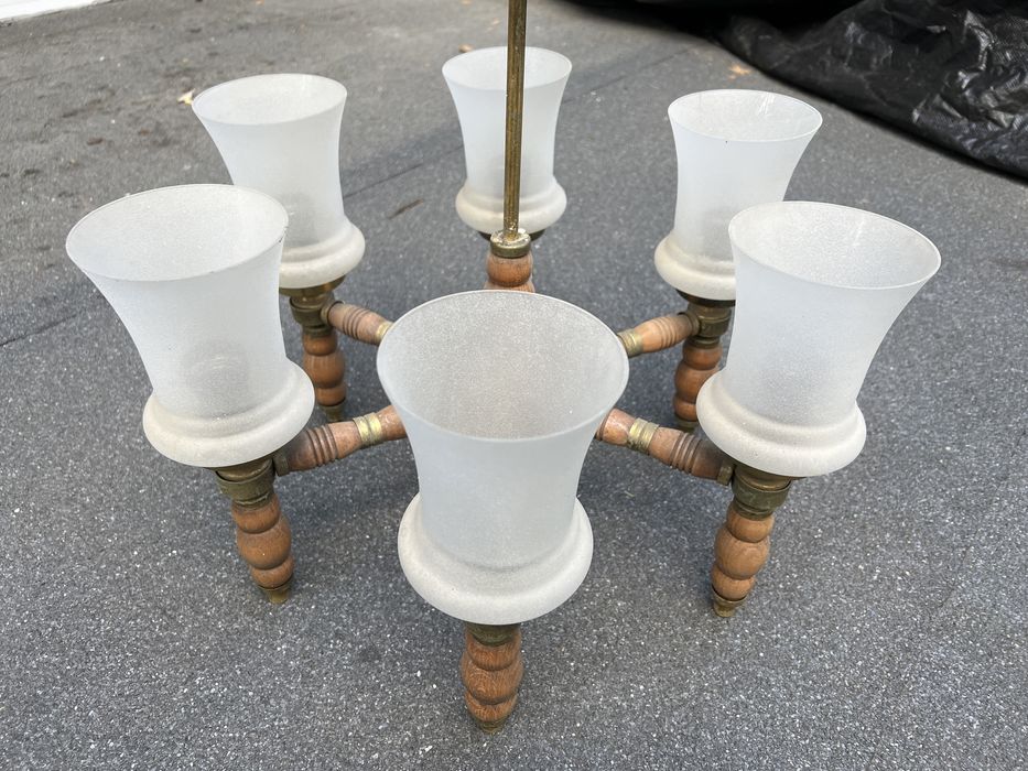 Lampa drewniana prl klasyk