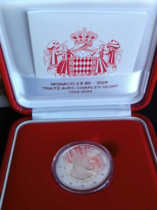 2€ Mónaco 2024 Proof 500º Aniv. do Tratado de Burgos com Carlos V