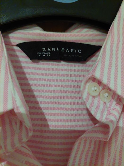 Camisa rosa e branca zara