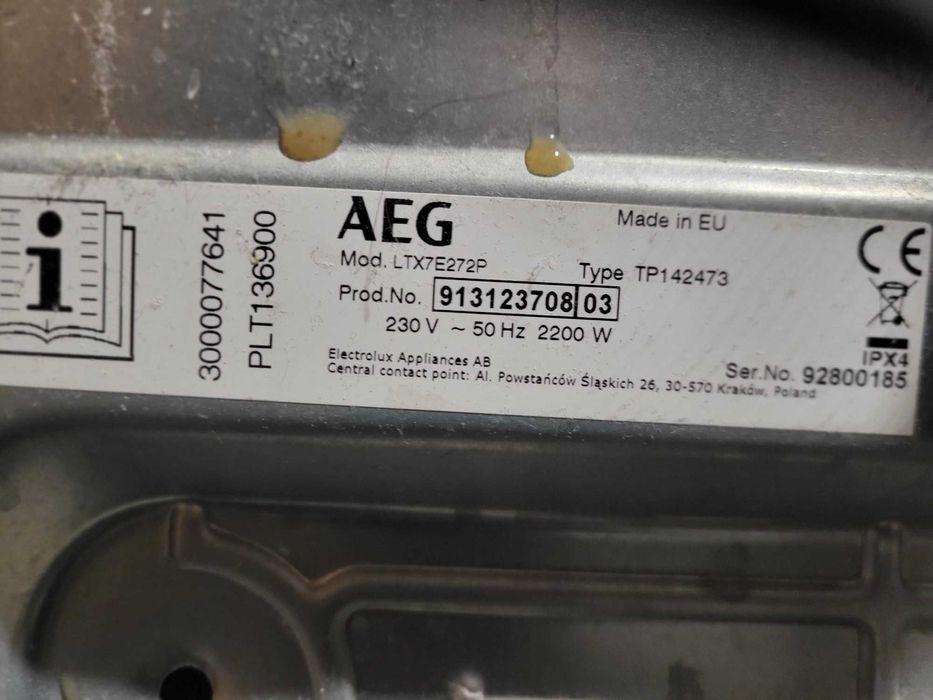 Pompka odpływowa do pralki AEG/Electrolux z 2019 r górny wsad