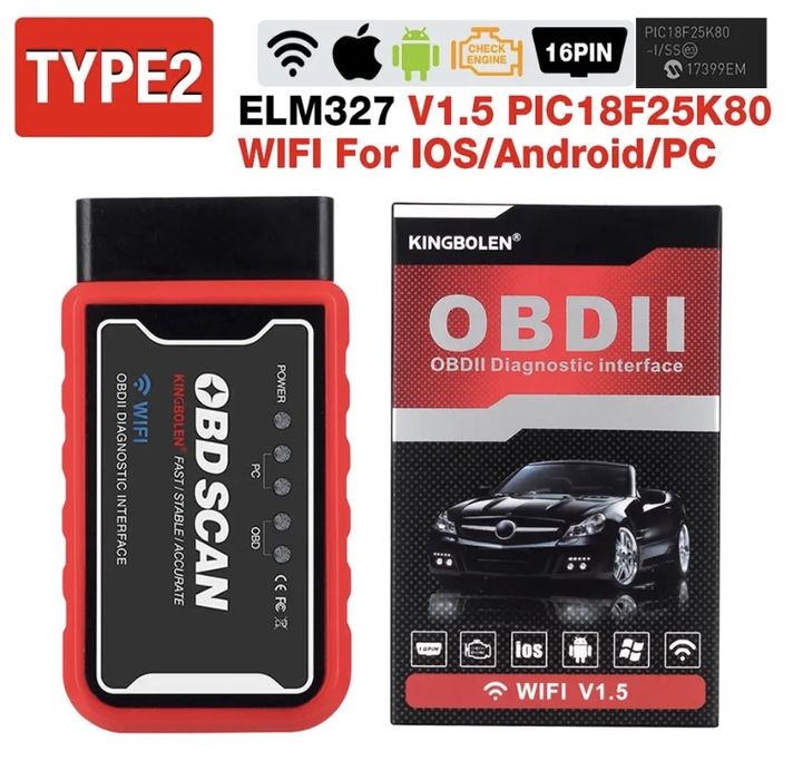 Автосканер OBD2 Kingbolen ELM327 wi-fi (IOS, Android)