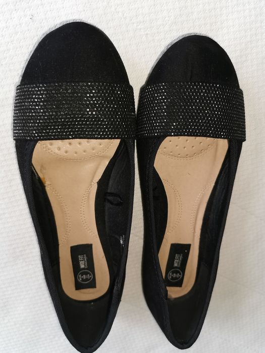 Baleriny nowe czarne r 37 wkładka 24 cm