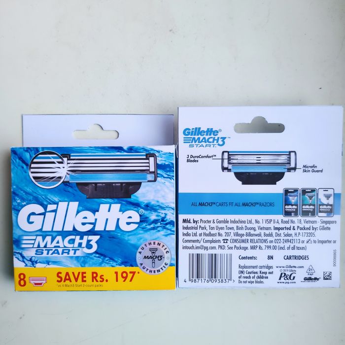 8 шт Gillette Mach3 Start (оригінал, вир. В'єтнам) 07/24