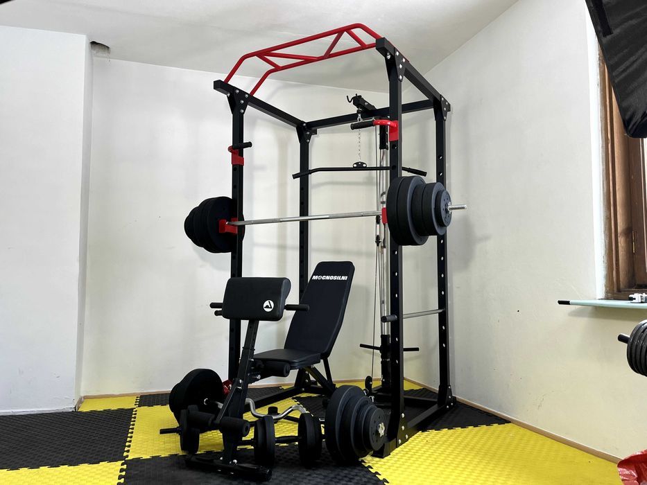 Zestaw Atlas MS-444 Klatka z Ławką Obciążenie Power RACK z Wyciągiem