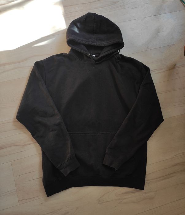 Bluza czarna z kapturem baggy czaszką  grunge basic 90s