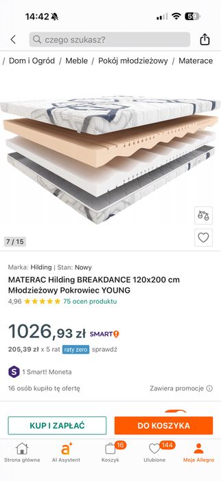 MATERAC Hilding BREAKDANCE 120x200 cm