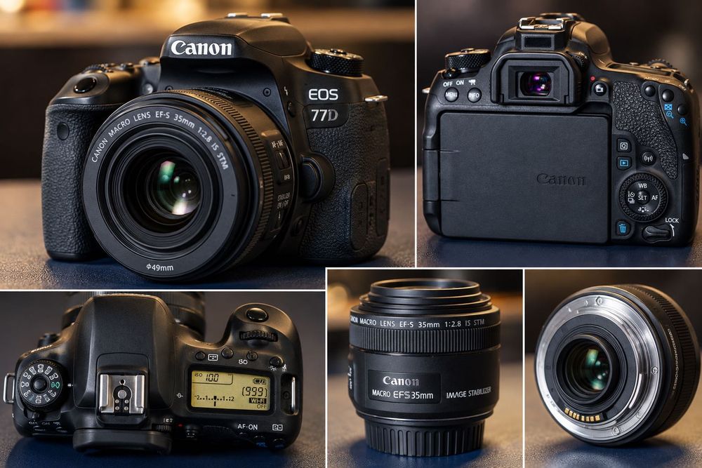Canon EOS 77D + EF-S 35mm f/2.8 Macro IS STM | Excelente Estado
