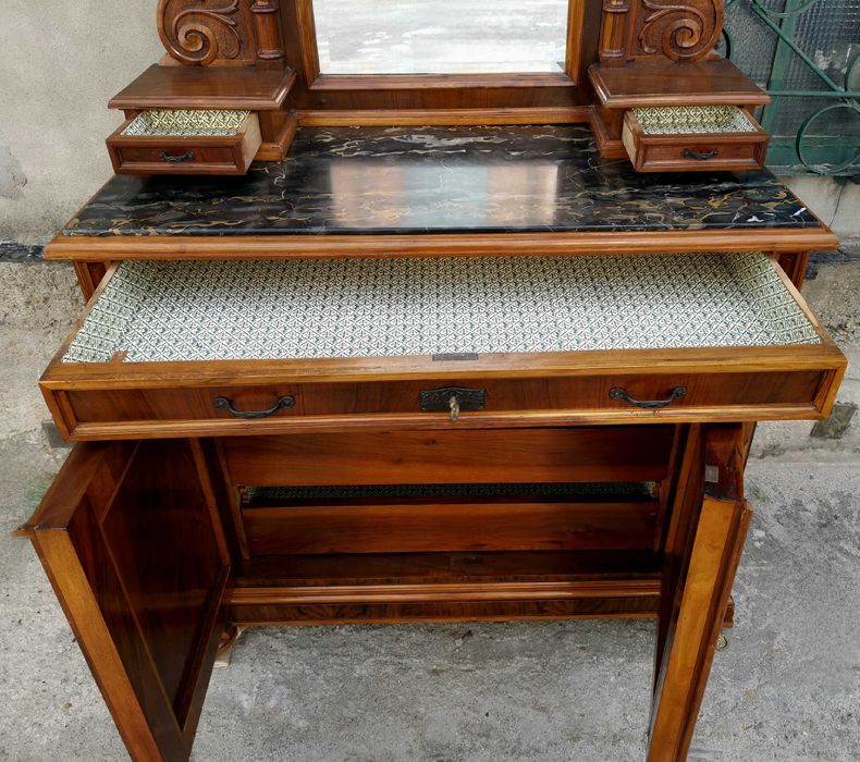 *Eklektyczna, włoska piękna komoda z lustrem, toaletka XIXw*