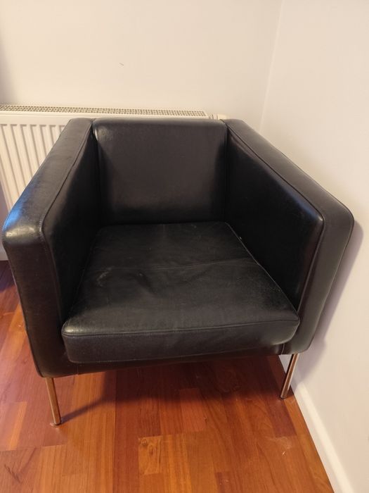 Fotel skórzany czarny