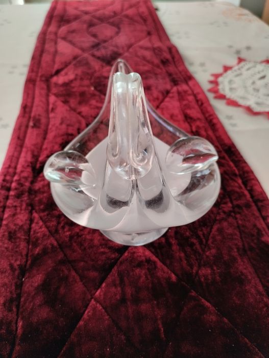 Popielniczka w kształcie łabędzia SZKŁO PRL