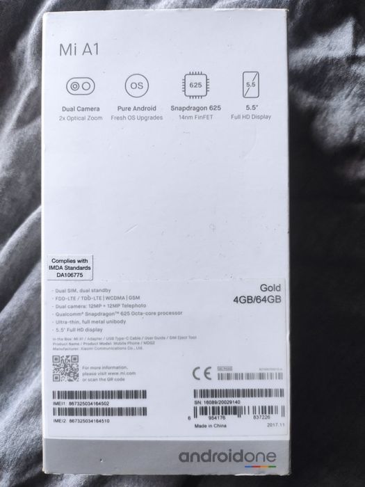Смартфон телефон xiaomi mi a1 в ідеальному стані 4/64 gb ксяомі сяоми ксяоми хаоми документи і чохол в комплекті Android