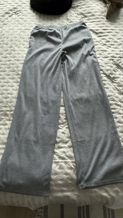 Sinsay XS/34 szara srebrna nic pizama spodnie i top