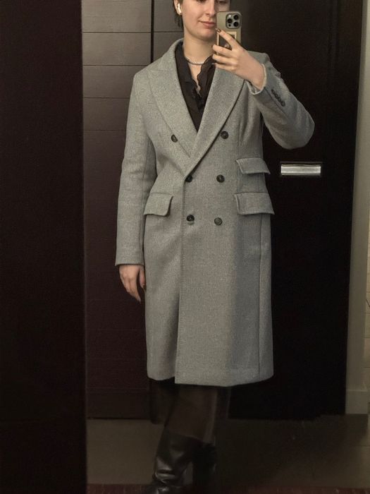 Пальто Weekend Max Mara 42eu вовна двобортне міді