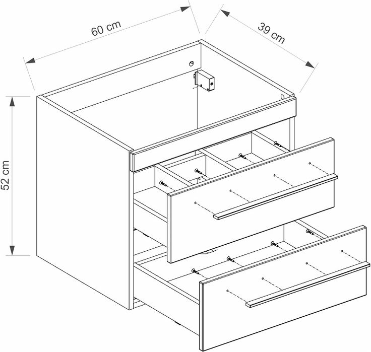 Comad Szafka Twist Biała Połysk Pod Umywalkę 60X40