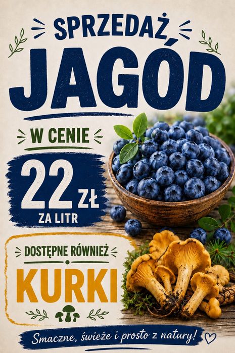 Jagody leśne ręcznie zbierane