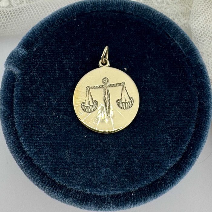 Złota Zawieszka 333 Znak Zodiaku Waga 2.03G | Odnowiona (S)