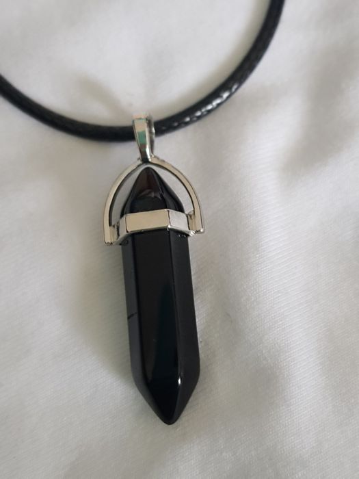 Colar pendente pedra cristal bala * várias pedras
