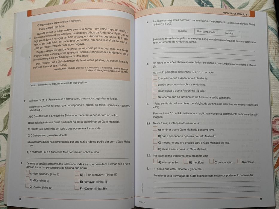 Livro Provas De Aferição Português 8
