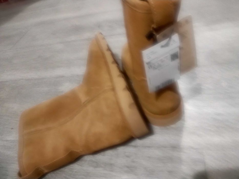 Skórzane buty zimowe na kożuszku Mango r.37