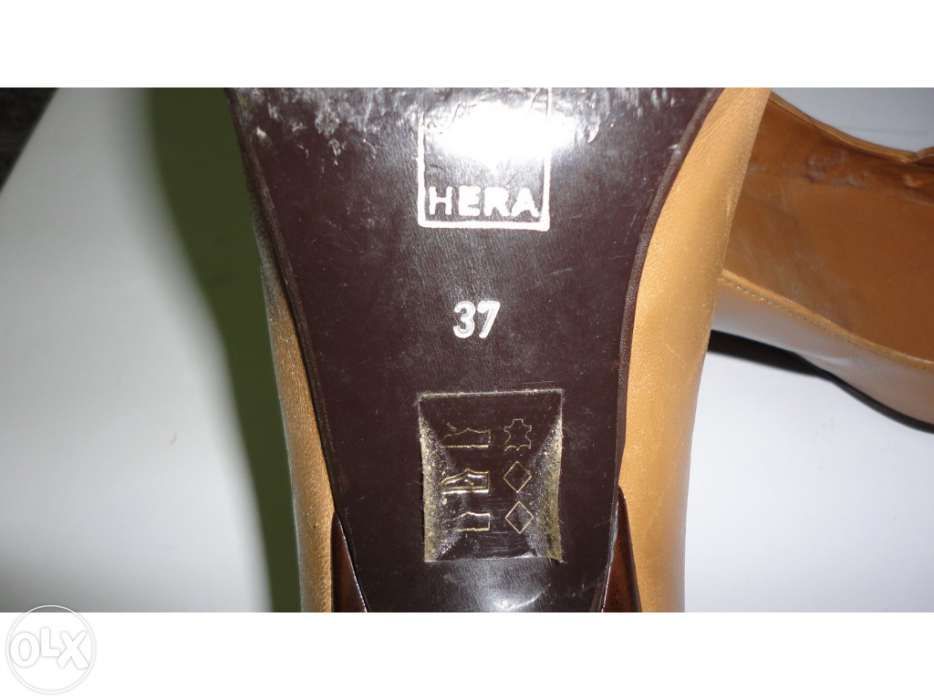 Sapatos de senhora em pele castanho claro Hera
