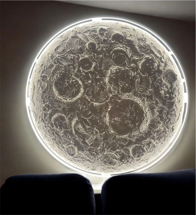 Duży obraz ksieżyc, dostawa,montaż struktura obraz  lampa 120cm