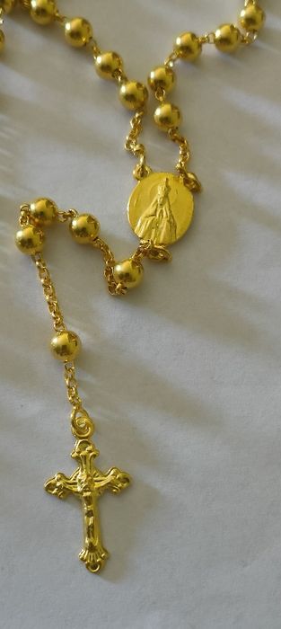 Terço em Prata dourada