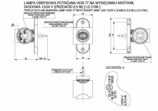 Lampa obrysowa - LD 2186