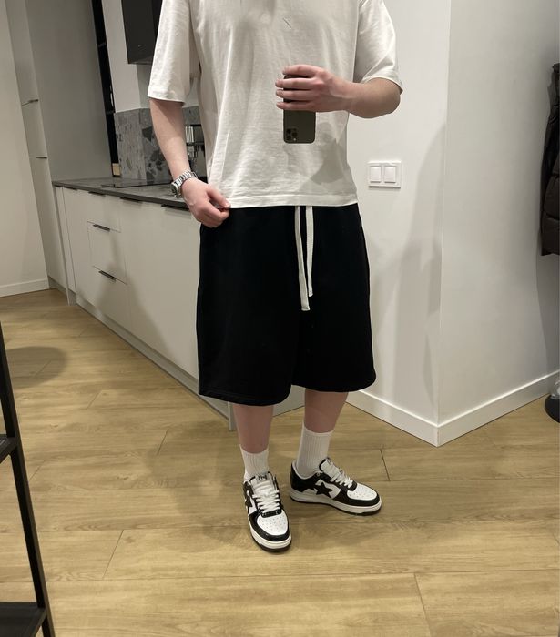 Широкі котонові шорти BAGGY LOOSE FIT sweatpants swetshorts широкие бегги шорты черные серые M L XL ultra baggy wide skater style cotton shorts