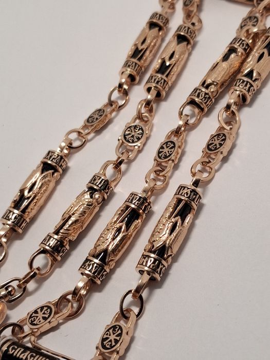 Золотая цепочка с крестом  ручная работа Золотий ланцюжок з хрестиком