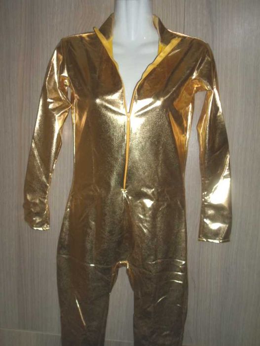 Morphsuits Вторая кожа костюм золотой Zentai размер S/M