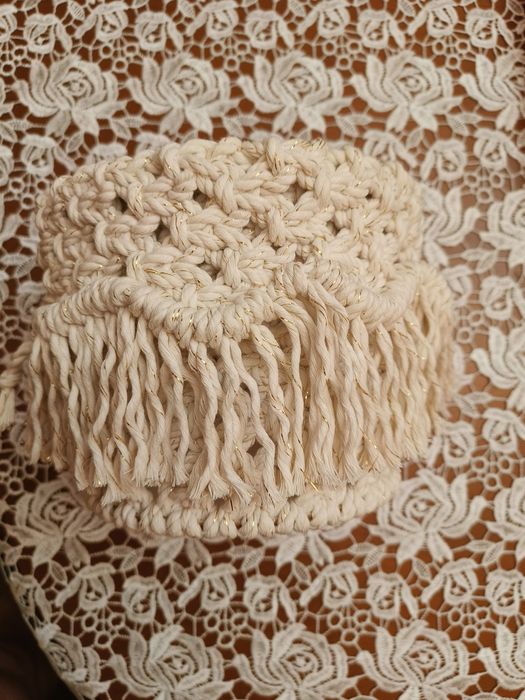 Koszyk Boho, sznurek bawełniany, hand made