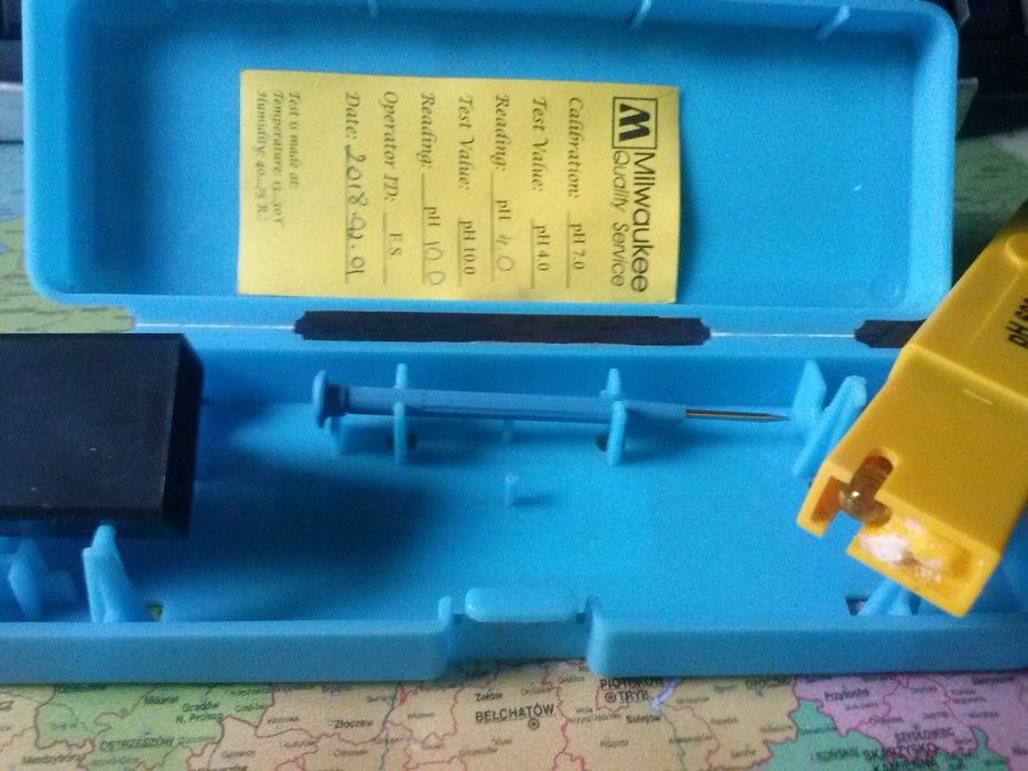 Ph Tester, etui, kalibracja, wkrętak, instrukcja, 20 zł.