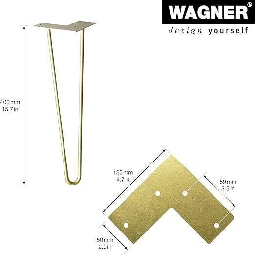 Noga meblowa Wagner 12x12x40cm metalowa