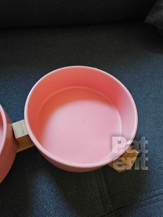 Miski ceramiczne dla psa kota zestaw 2 sztuki x 400 ml różowe