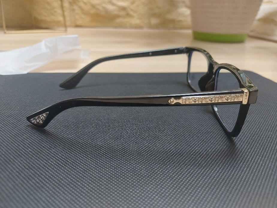 Czarne Okulary zerówki Chrome Hearts