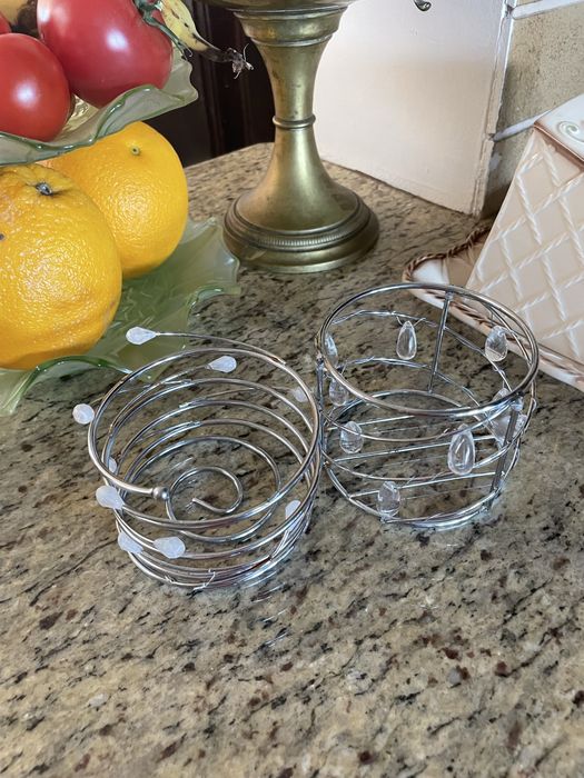 Dwa swieczniki na tea light vintage shabby chic