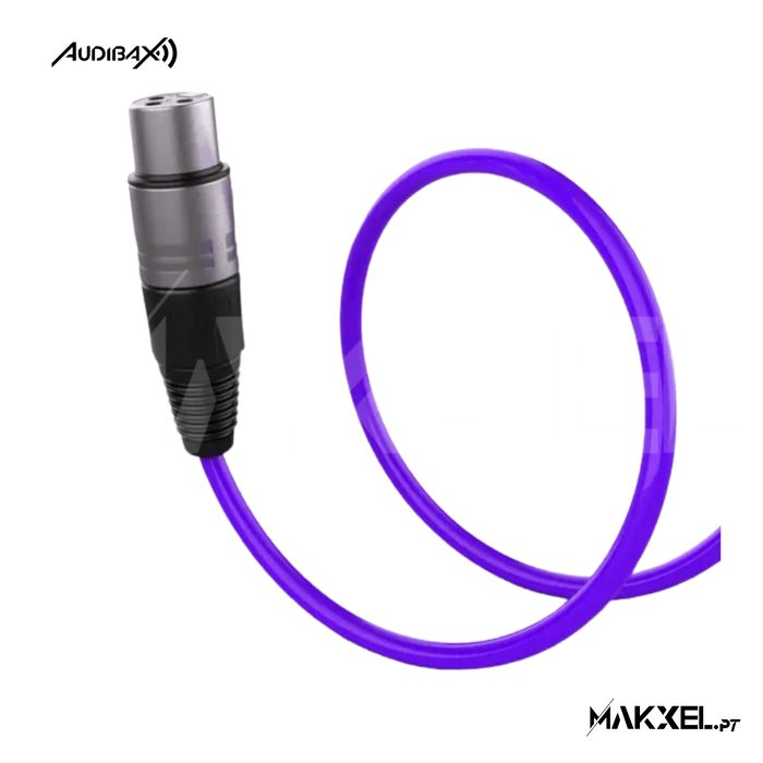 Audibax Silver XLR Cabo Macho - XLR Fêmea 10 M Roxo