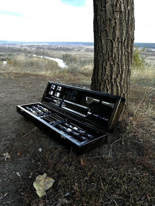 Шампура, нож, топор, туристический набор, для пикника, подарок мужчине