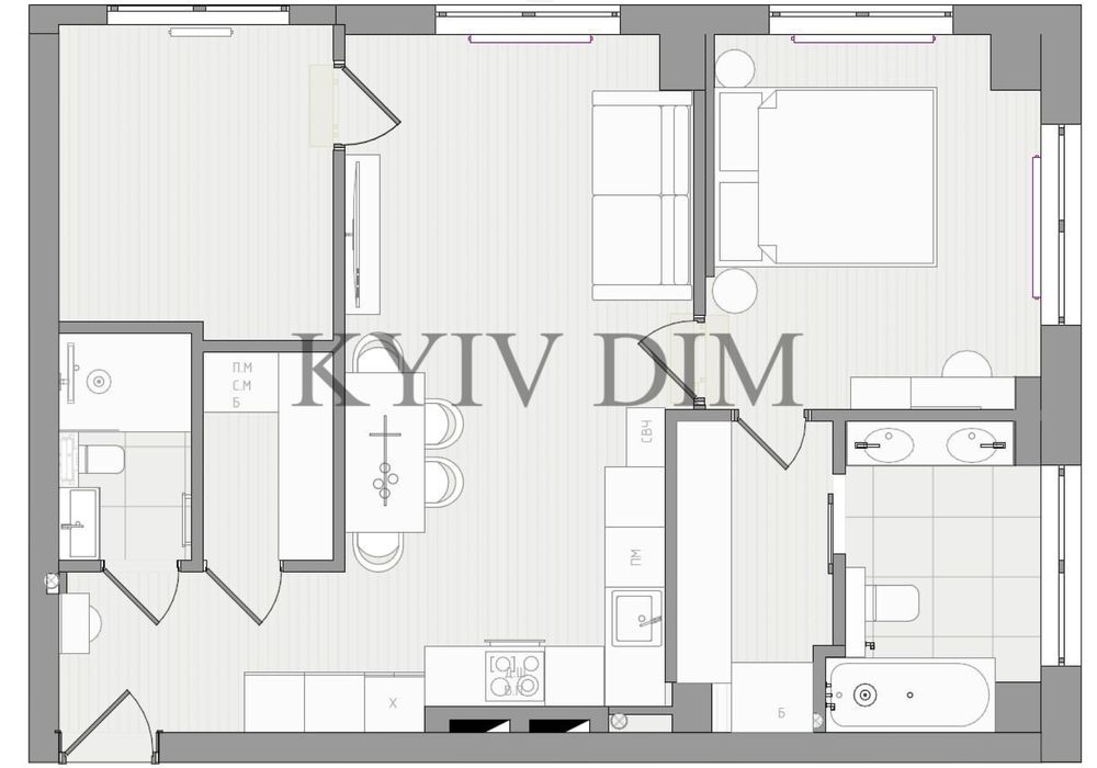 2-комнатная квартира по адресу ул. Владимирская (площадь 65 м²) - Atlanta.ua - фото 2